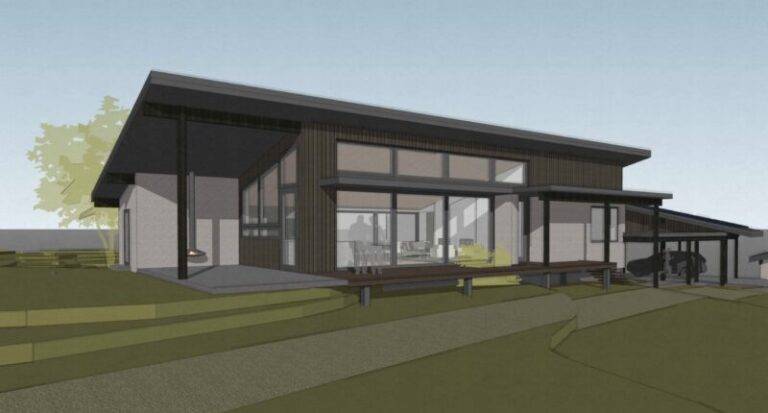 Architectural drawing of Passive House design to be constructed in White Salmon, Washington.